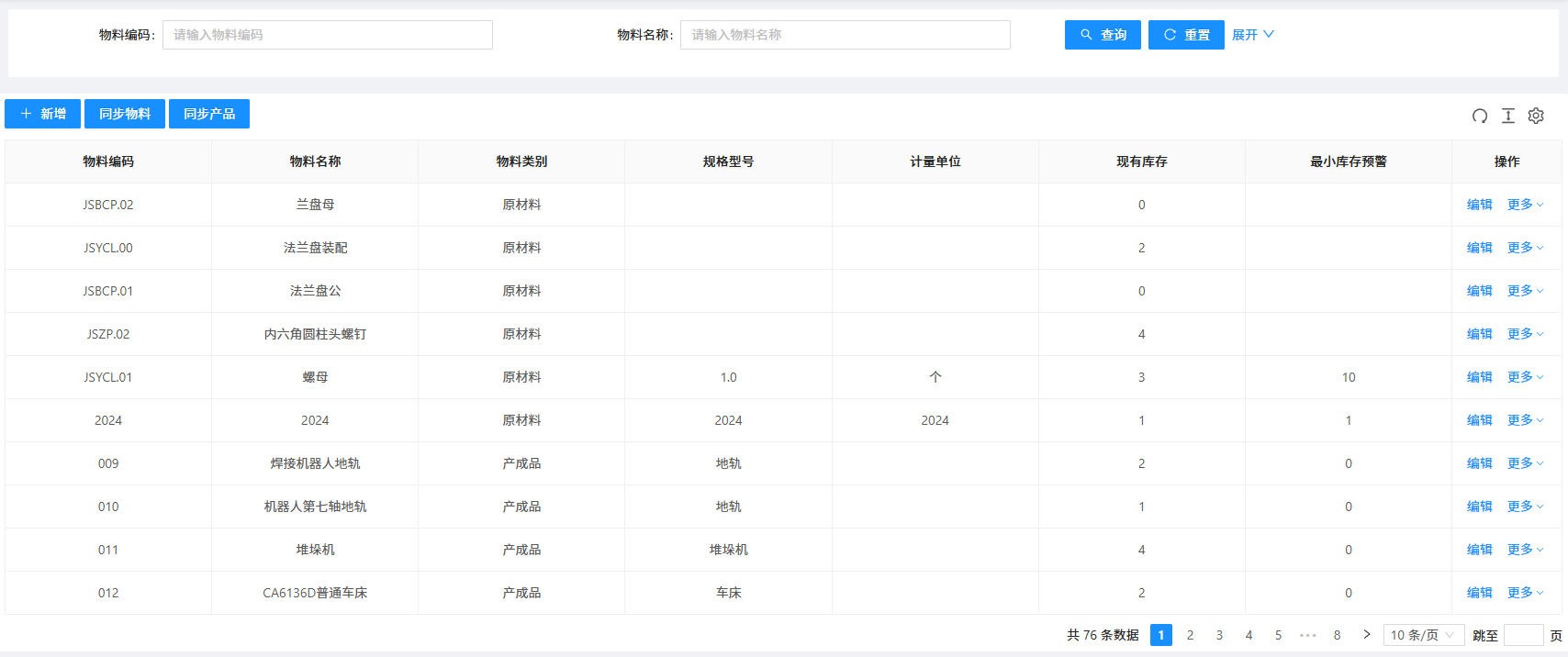 WMS — Material Management — original product interface